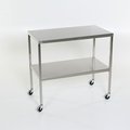 Midcentral Medical SS Instrument Table with Shelf 20” W x 36” L x 34” H MCM504